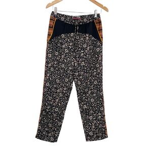 Scotch & Soda Womens Floral Mid-High Rise Elevated Indie Ankle Satin Pants Small